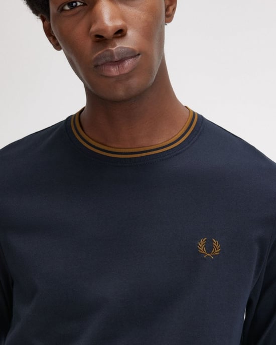 Fred Perry Mens Long Sleeve Twin Tipped T-Shirt - Image 3