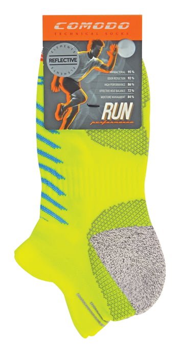 Comodo - Hi Viz Running Socks | Lightweight Anti Blister Sports Socks - Neon Yellow - Image 2
