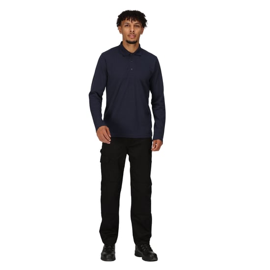 Regatta Mens Pro Long-Sleeved Polo Shirt (Navy)