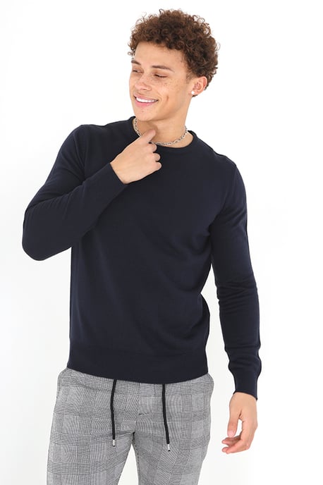 Midnight 'Parsec' Crew Neck Knitted Jumper