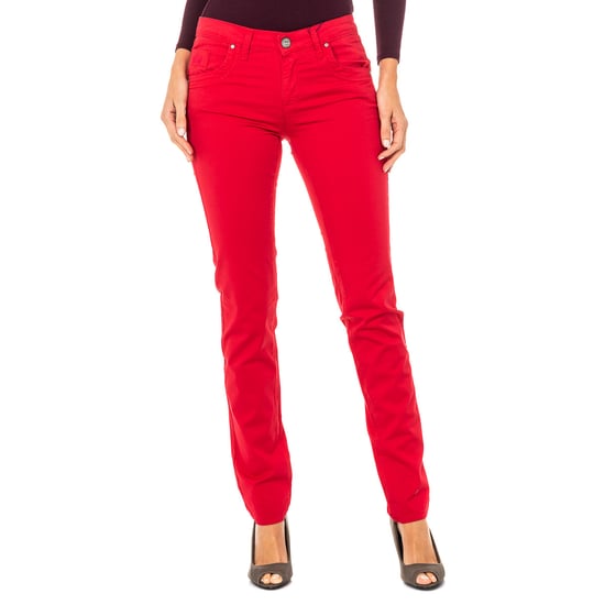 Stretch elastic pants with skinny-cut hems LWT006 woman