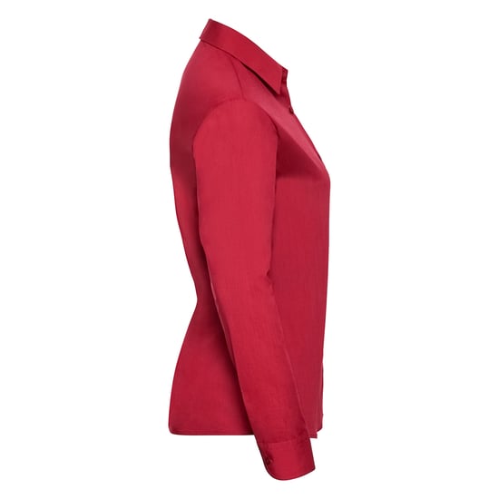 Russell Collection Dames/Dames Klassiek Polycotton Easy-Care Shirt met Lange Mouwen (Klassiek rood) - Image 3