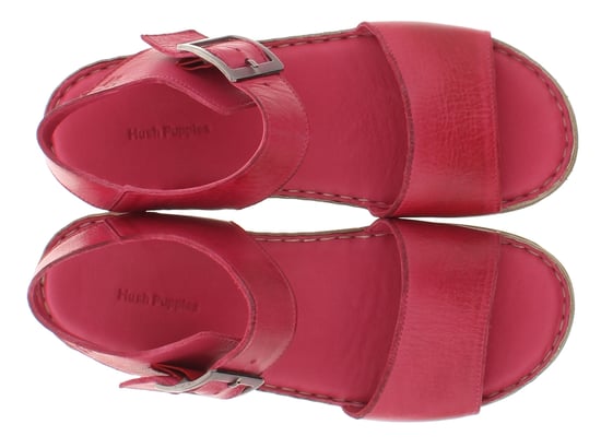 Hush Puppies Womens Sandals Low Wedge Ellie Leather Buckle pink - Image 6