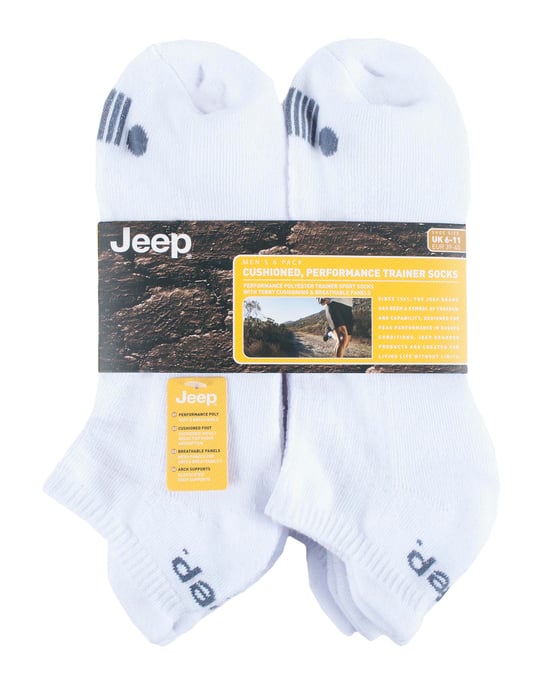 JEEP - 6 Pairs Mens Cotton Cushioned Sport Ankle Outdoor Socks - Image 2