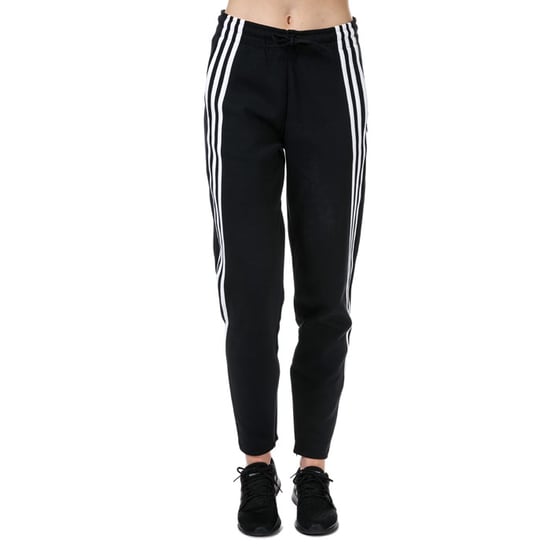 Women's adidas 3-Stripes Doubleknit Zipper Pants in Black-White
