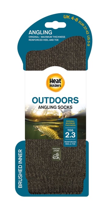 Mens Knee High Angling Socks | Heat Holders | Thermal Outdoor Long Fisherman Socks for Winter - Forest Green - Image 2