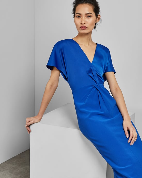 Ted Baker Ellame Wrap Over Full Sleeve Bodycon, Bright Blue