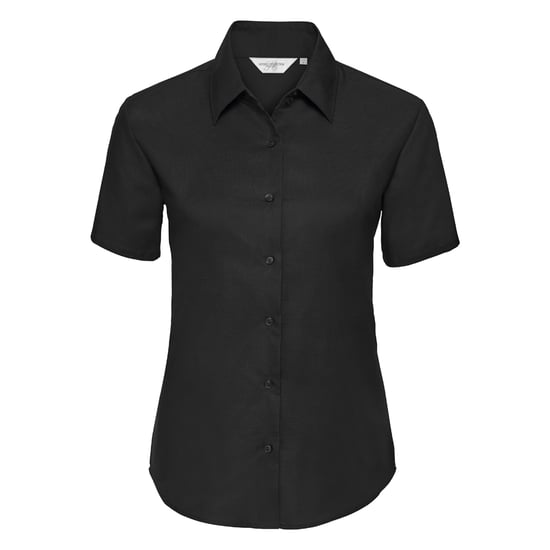 Russell Collection Womens/Ladies Oxford Short-Sleeved Shirt (Black)