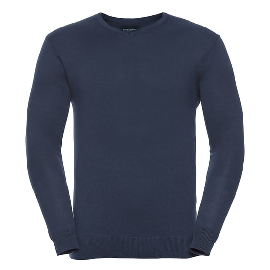 Russell Collection Heren Gebreid V Hals Sweatshirt (Franse marine) - Image 1