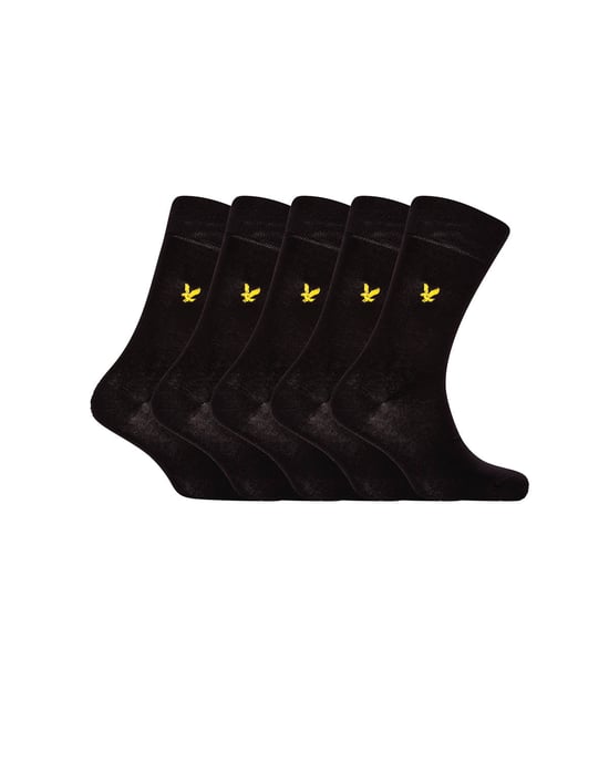 Lyle & Scott Core set van 5 sokken in zwart - Image 1