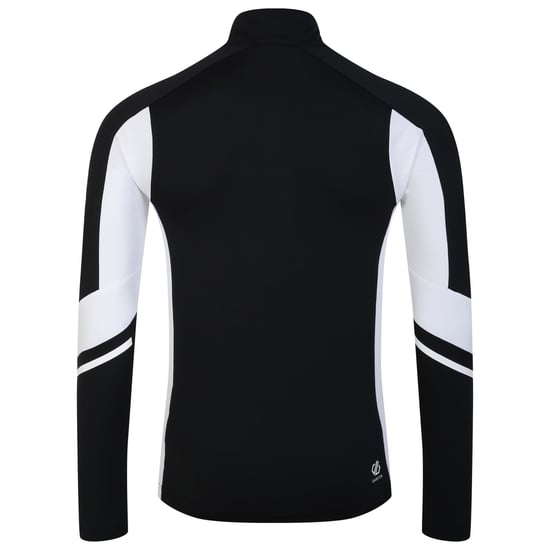 Dare 2B Mens Speed Core Stretch Half Zip Base Layer Top (Black/White)