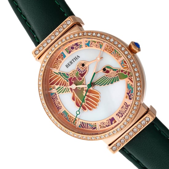Bertha Emily parelmoeren horloge met leren band - Image 3