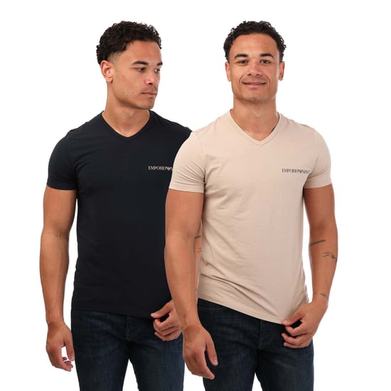 Men's Emporio Armani EA7 2 Pack Lounge Crew T- Shirts in Multi colour - Image 1