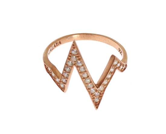Nialaya Roze Goud 925 Zilver Vrouwen Duidelijke Ring - Image 1