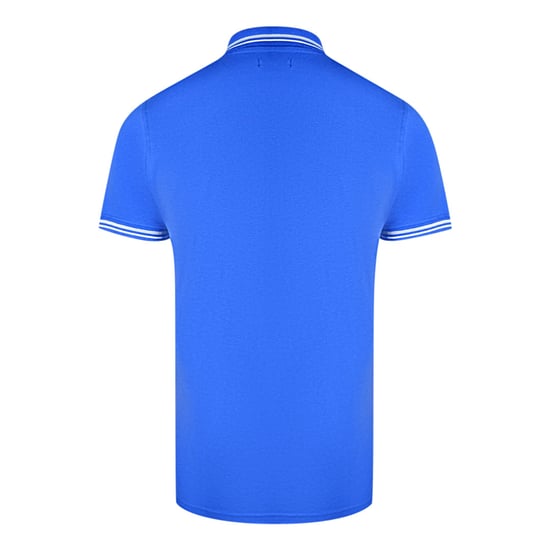 Cavalli Class Twinned Tipped Collar Blue Polo Shirt - Image 2