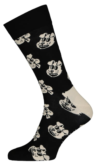 Happy Socks Novelty Colourful Bright Cotton Blend Dog Socks - Black - Image 1