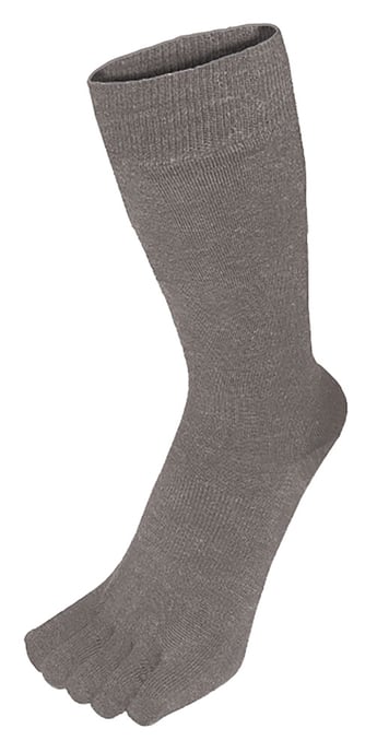TOETOE - Mens & Ladies Outdoor Soft Wool Moisture Wicking Mid Calf Toe Socks - Grey - Image 1