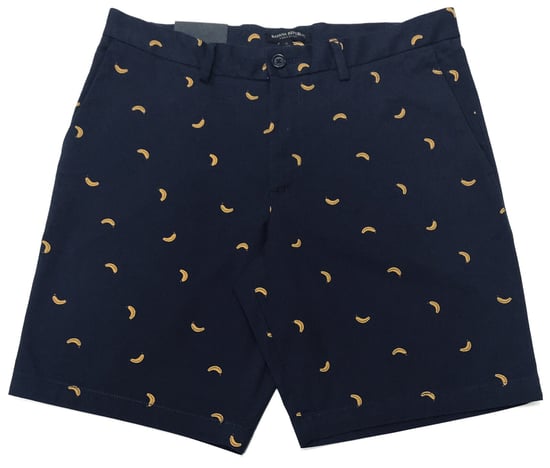Banana Republic Men's Slim Stretch Cotton Aiden Shorts in Navy Banana Print