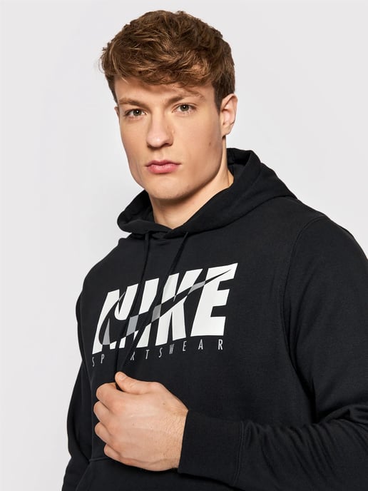 Nike Mens Sportswear Fleece Hoodie in Black - Image 3