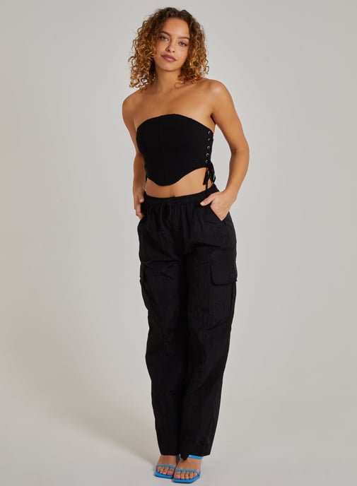 Cargo Side Lace Up Corset Bandeau Top