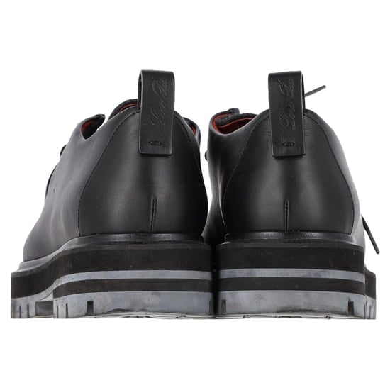 Loro Piana Lace-Up Derby Shoes in Black Leather - Image 5