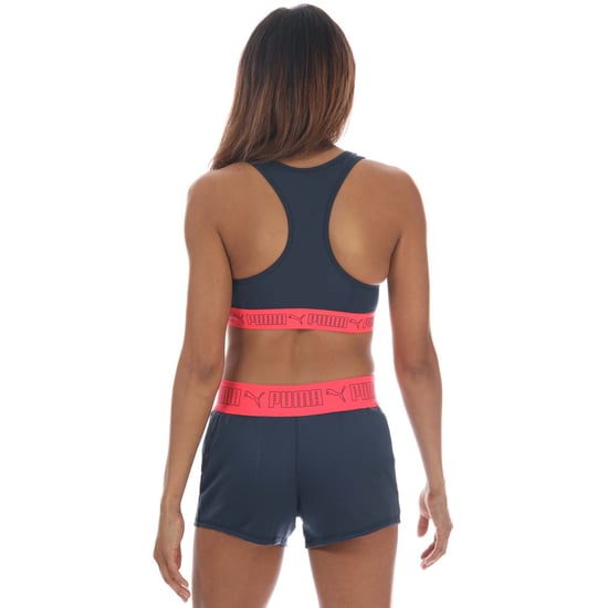 Women's Puma Mid Elastic Padded Training Bra in Dark Blue