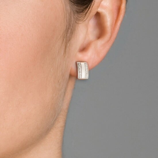 Orphelia Women's 925 Sterling Silver Stud Earrings - Silver ZO-5913
