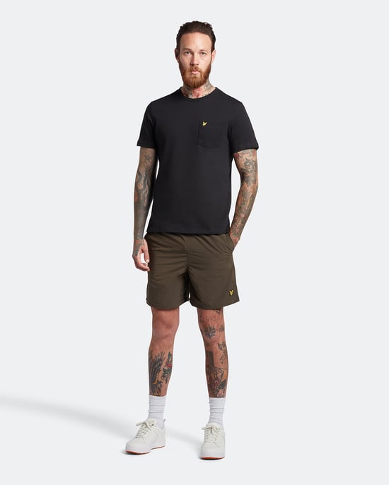 Lyle & Scott Plain Swim Shorts in Olive - Image 1