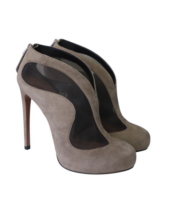 Alaïa Azzedine Ankelstövlar i Grå Suiade - Image 3