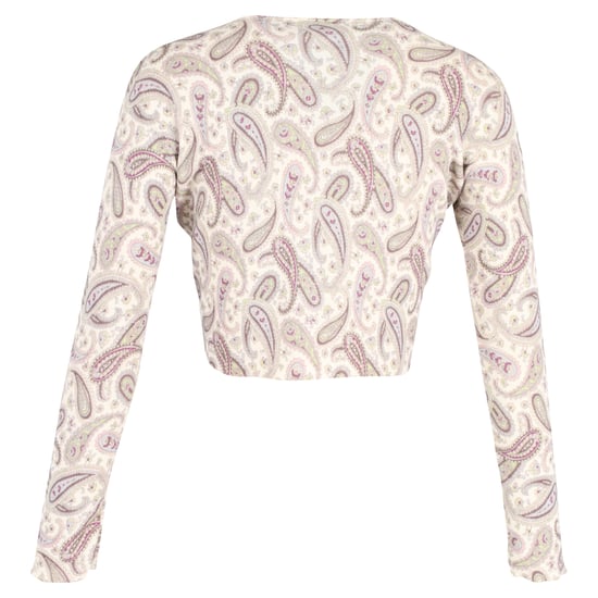 Etro Cropped Paisley Cardigan in Beige Wool - Image 3