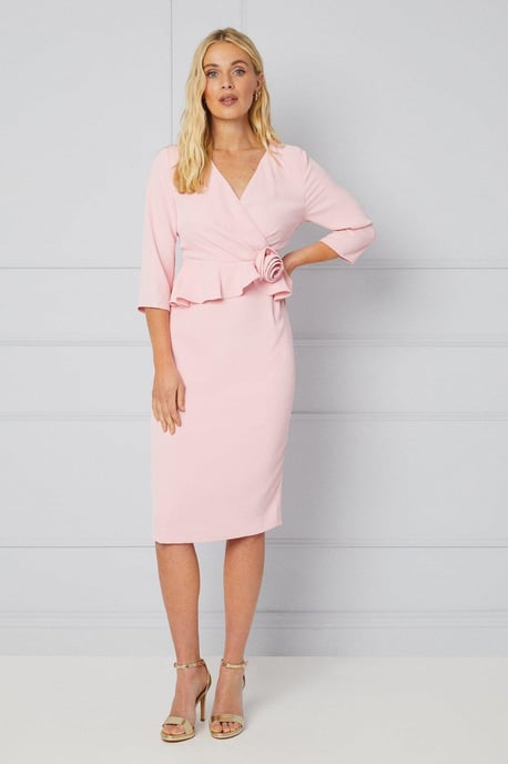 Petite Occasion Corsage Tailored Formal Midi Dress
