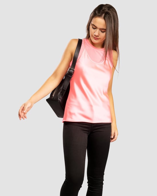 Armani Exchange Womens Layered Satin Blouse - Image 5