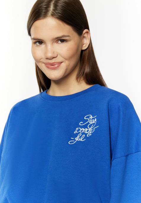 Mymo Cropped sweatshirt Dames koningsblauw - Image 5