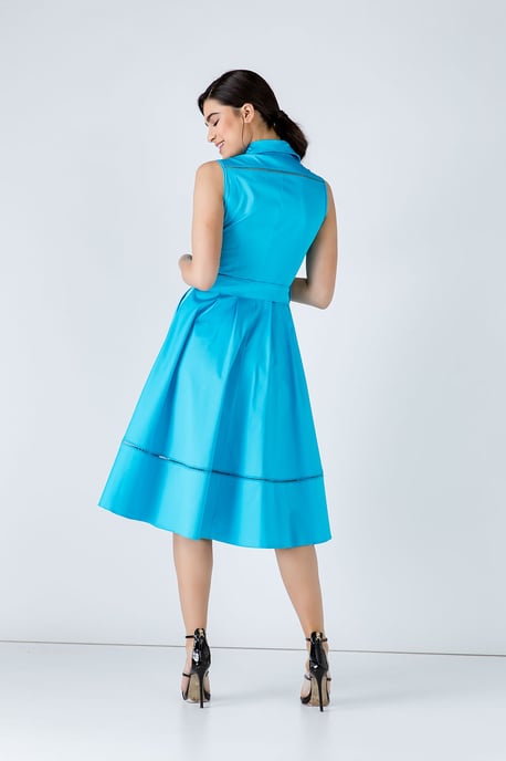 Turquoise Button Detail Dress - Image 5