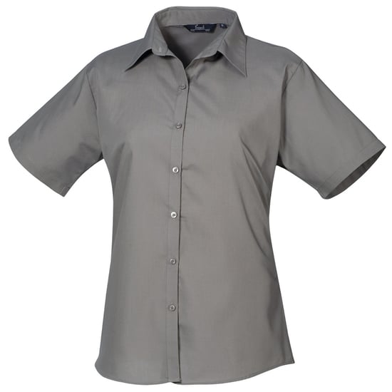 Premier Popeline blouse met korte mouwen / Gewoon werkoverhemd (Donkergrijs) - Image 1
