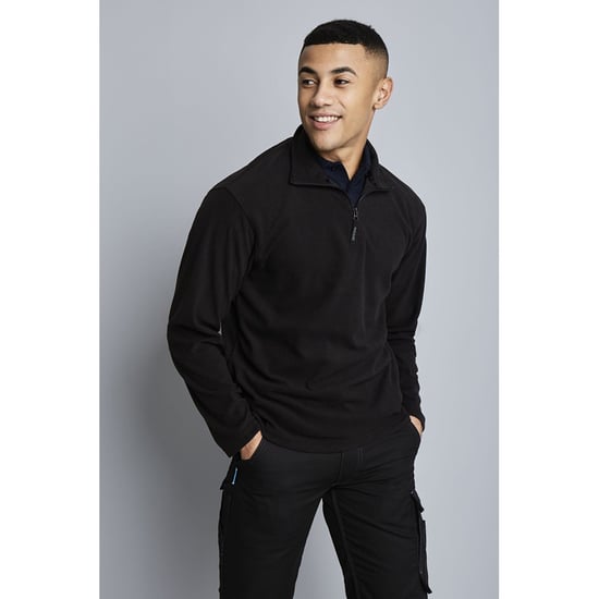 Regatta Mens Micro Zip Neck Fleece Top (170 GSM) (Black)