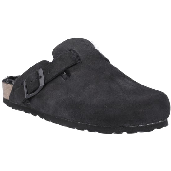 Hush Puppies Jade Leren Damesslippers Zwart - Image 1