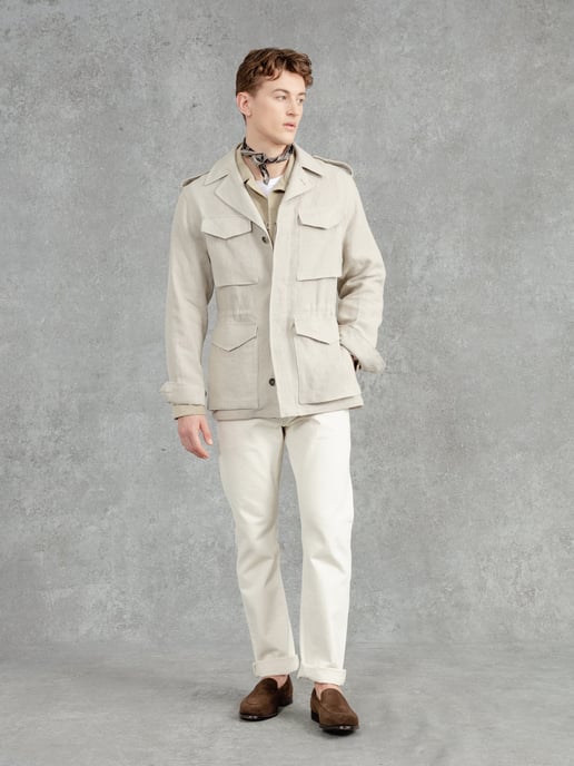 The Linen Field Jacket 2.0-Natural