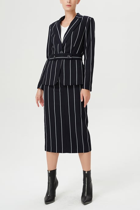 Straight skirt with thin stripes - Image 3