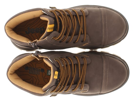 Jeep Boys Walking Boots Junior Combat hi Lace Up brown