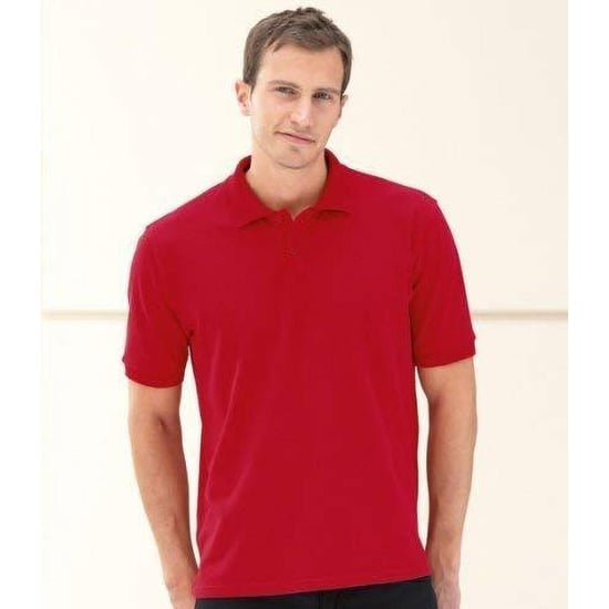 Russell Heren 100% Katoenen Korte Mouw Poloshirt (Klassiek rood) - Image 6