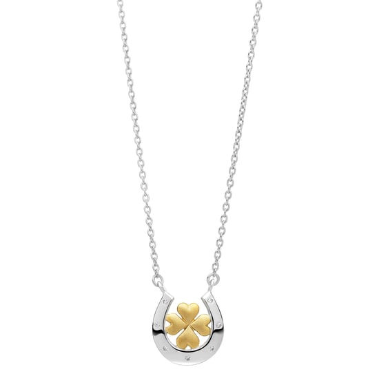 Orphelia 'Signature' Women's 925 Sterling Silver Chain with Pendant - Silver/Gold ZK-7517 - Image 2