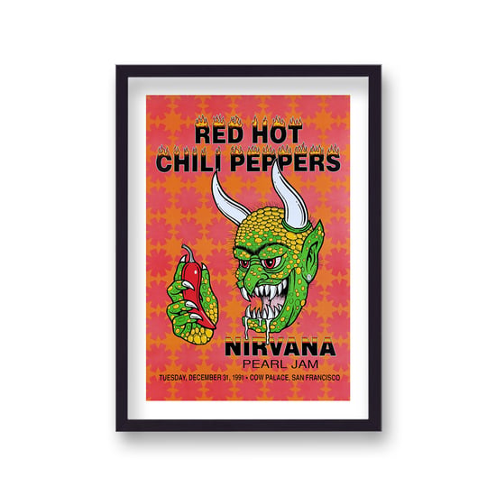 Red Hot Chili Pepper Nirvana Pearl Jam Vintage Concert Poster