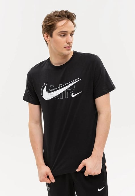 Nike Air Print Heren Sportswear Multi Swoosh T-shirt in zwart - Image 1