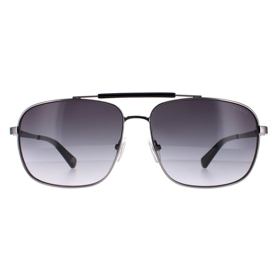 Guess Aviator Unisex Shiny Gunmetal  Smoke Gradient GU5210