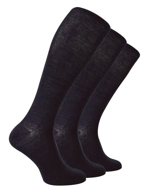 Steven - 3 Pairs Multipack Mens Knee High Merino Wool Socks - Charcoal - Image 1