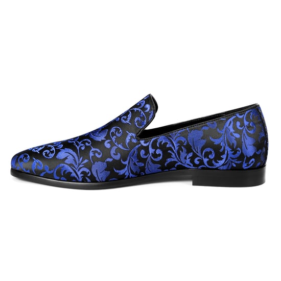Penny Loafers med elegant jacquard för herr Blå - Image 3