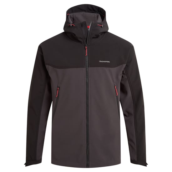 Craghoppers Mens Seer Hooded Vattentät jacka (Svart/Svart peppar) - Image 1