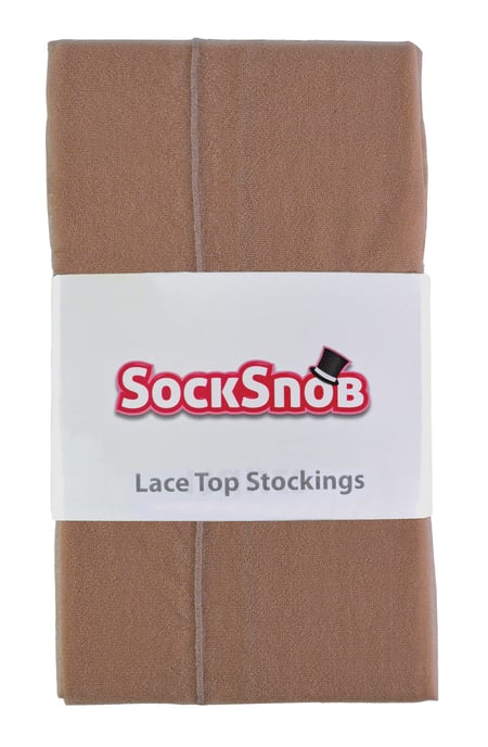 Sheer Seamed Tights for Women | Sock Snob | Glossy | Back Seam | High Waisted - Nude / Nude - Image 2