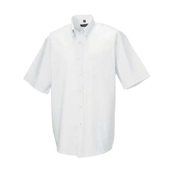 Russell Collection Heren Oxford Easy-Care overhemd met korte mouwen (Wit) - Image 2